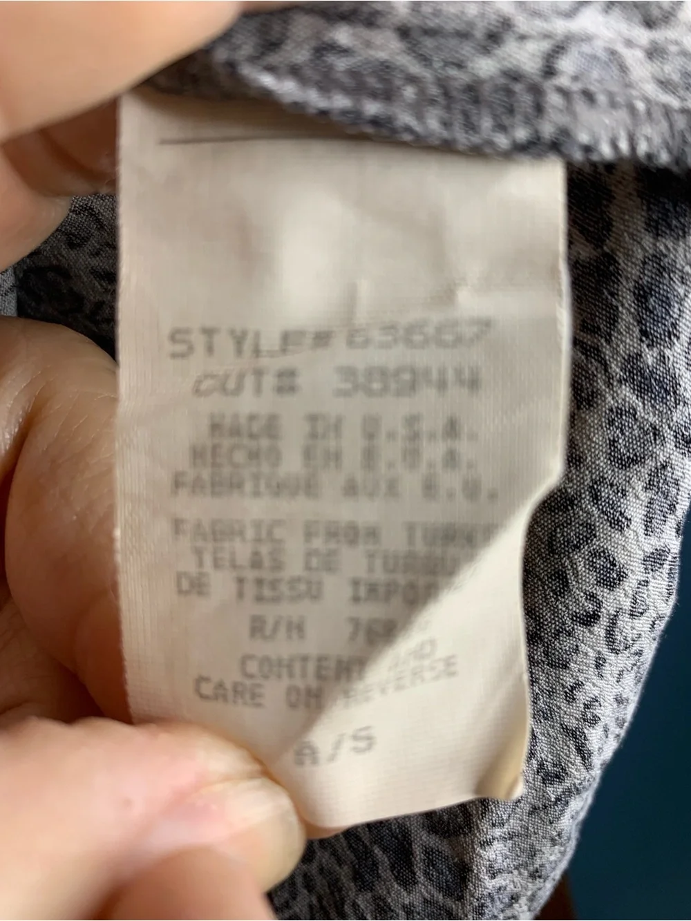 Breeze Grey Giraffe-Print Short Sleeve Blouse